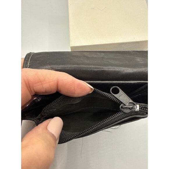 Kenneth Cole Black‎ Embossed Leather Micro Wallet Coin Purse Credit Card … - Picture 6 of 8